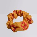 Century soccer Orange red hair scrunchie