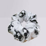 Century soccer White and black hair scrunchie