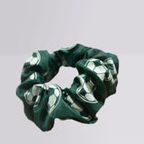 Century soccer Forest Green Dark Green and white hair scrunchie